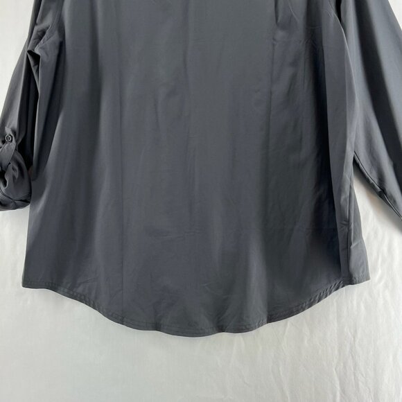 Eddie Bauer Departure 2.0 Long-Sleeve Shirt Women XL Roll Tab Button Up Charcoal - Picture 8 of 14